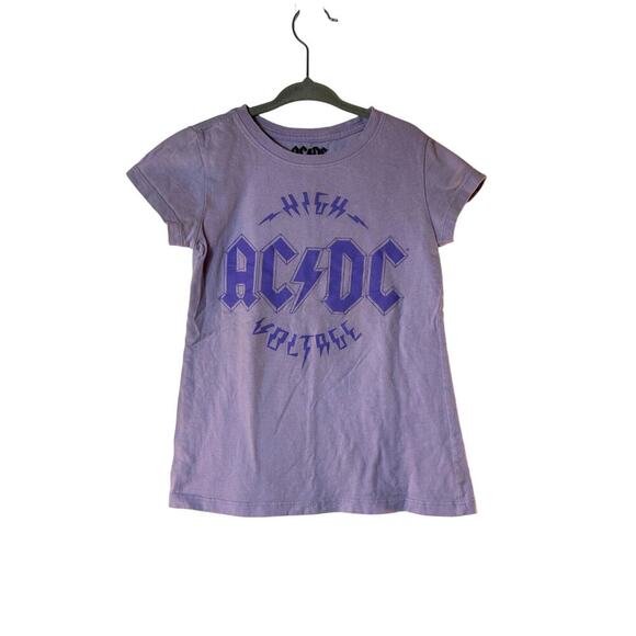 AC/DC Girl’s Purple T-Shirt / Size: 6/6X - Picture 1 of 4